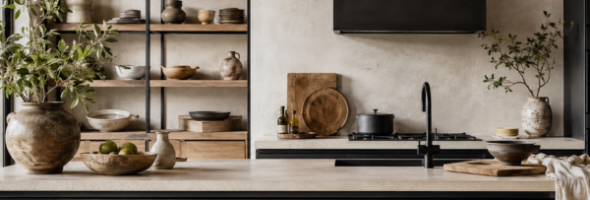 Acero negro y cerámica artesanal: el contraste que marca tendencia en cocinas de autor